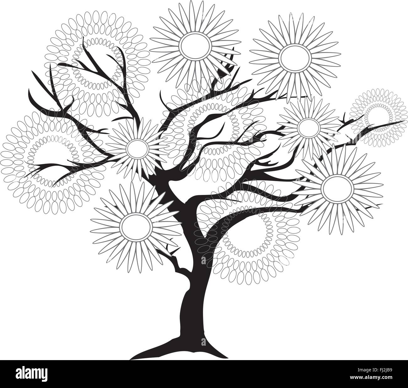 Vector illustration d'un arbre abstrait isolé sur fond blanc Illustration de Vecteur