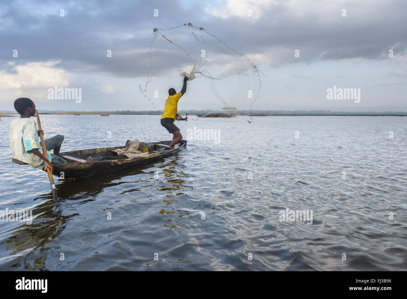 Les gens de Ganvié, Bénin, Afrique Banque D'Images