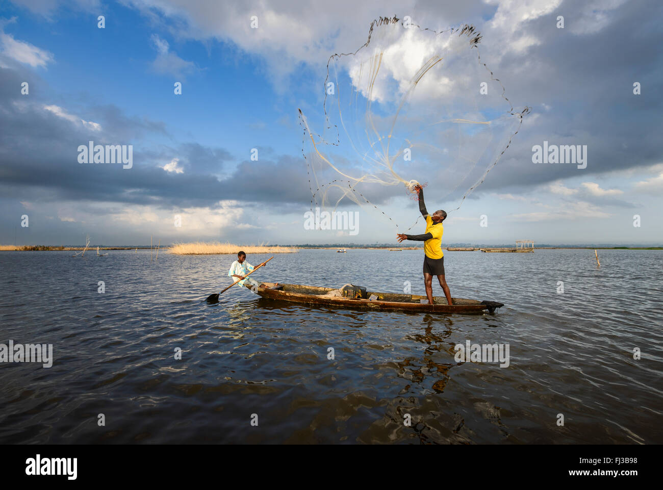 Les gens de Ganvié, Bénin, Afrique Banque D'Images