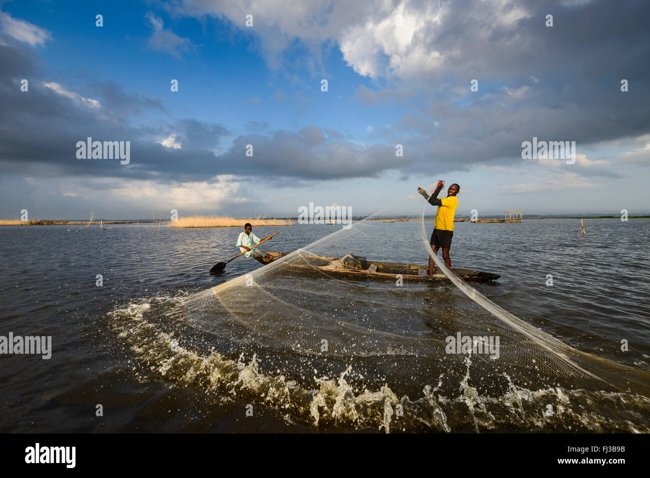 Les gens de Ganvié, Bénin, Afrique Banque D'Images