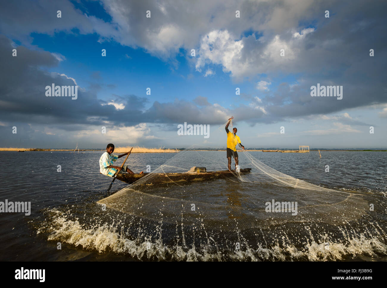 Les gens de Ganvié, Bénin, Afrique Banque D'Images