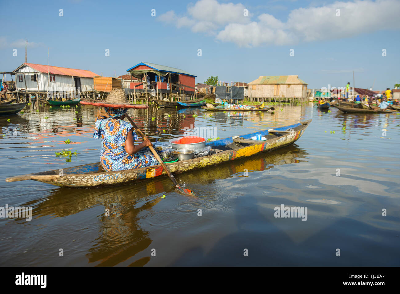 Les gens de Ganvié, Bénin, Afrique Banque D'Images