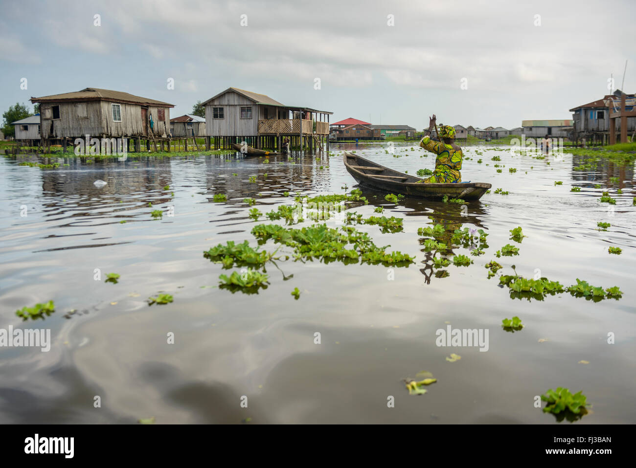 Les gens de Ganvié, Bénin, Afrique Banque D'Images