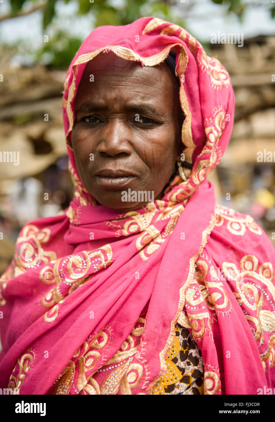 Tribu de femme peul du nord du Bénin, Afrique Banque D'Images