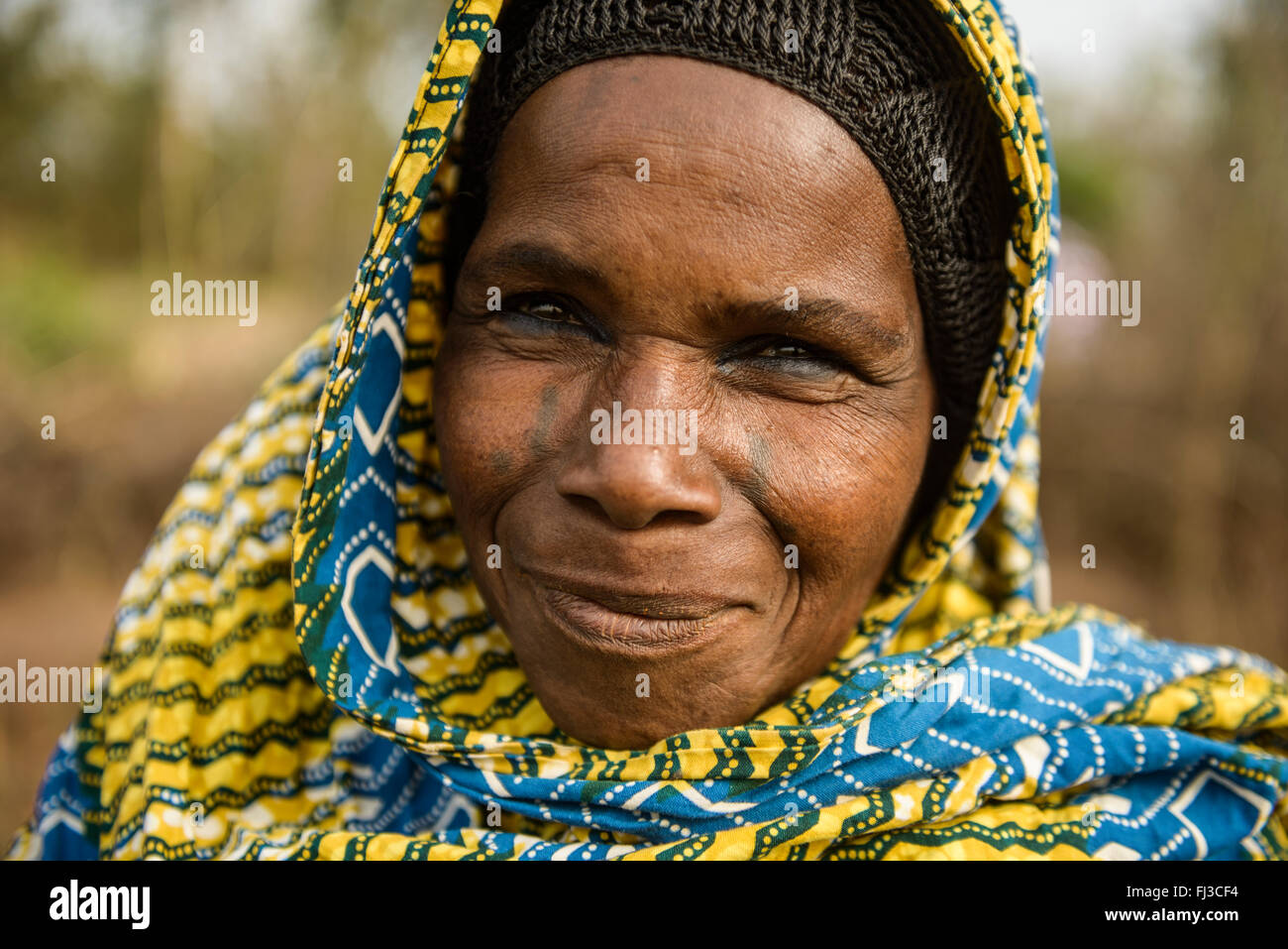 Tribu de femme peul du nord du Bénin, Afrique Banque D'Images