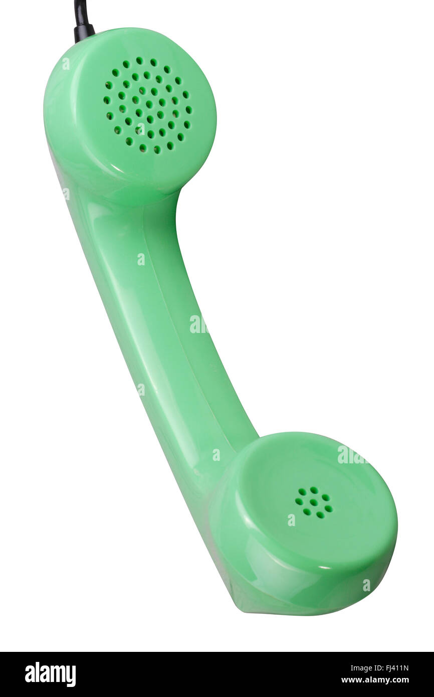 Vieux téléphone à cadran vert combiné Banque D'Images