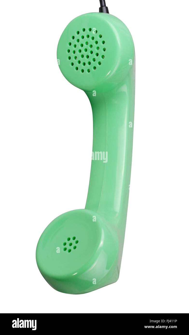 Vieux téléphone à cadran vert combiné Banque D'Images