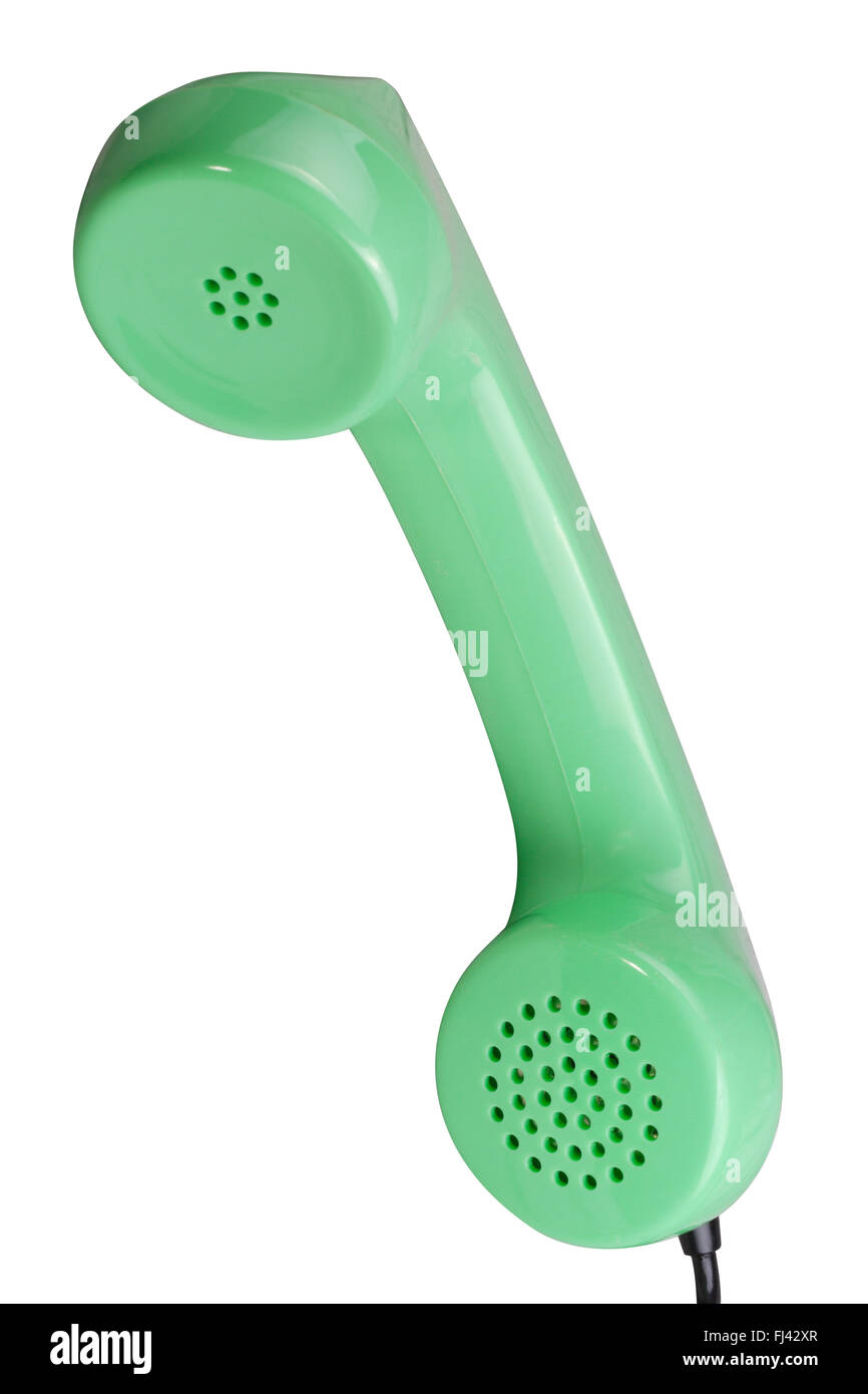 Vieux téléphone à cadran vert combiné Banque D'Images