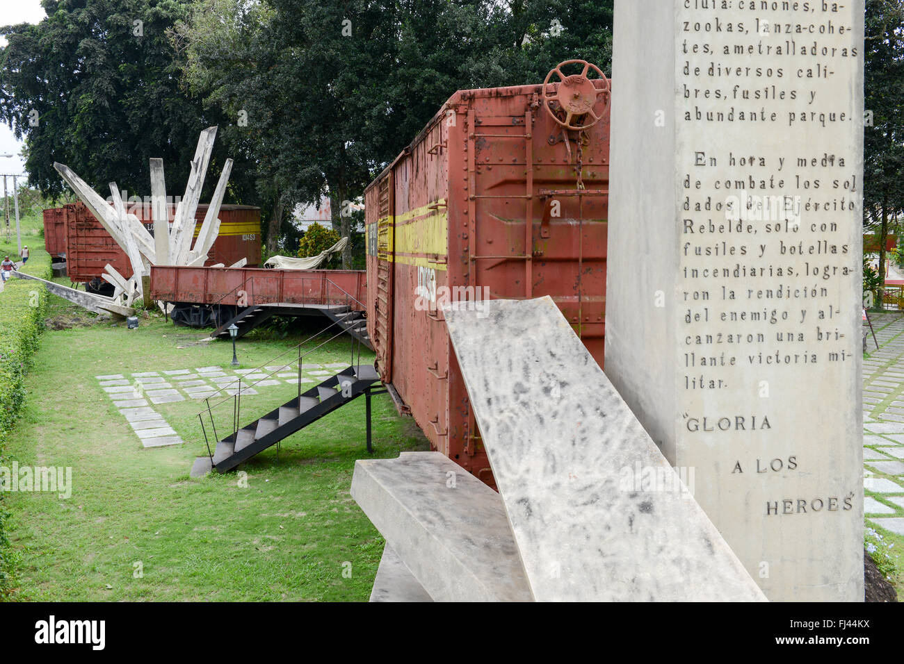 Santa Clara, Cuba - 17 janvier 2016 : Mémorial de former des paniers avec les soldats gouvernementaux capturés par les forces de Che Guevara pendant t Banque D'Images