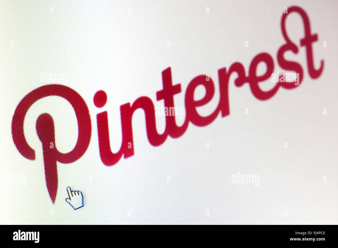 WIELICZKA, Pologne - 25 juin 2014. Logo Pinterest sur écran d'ordinateur. Banque D'Images