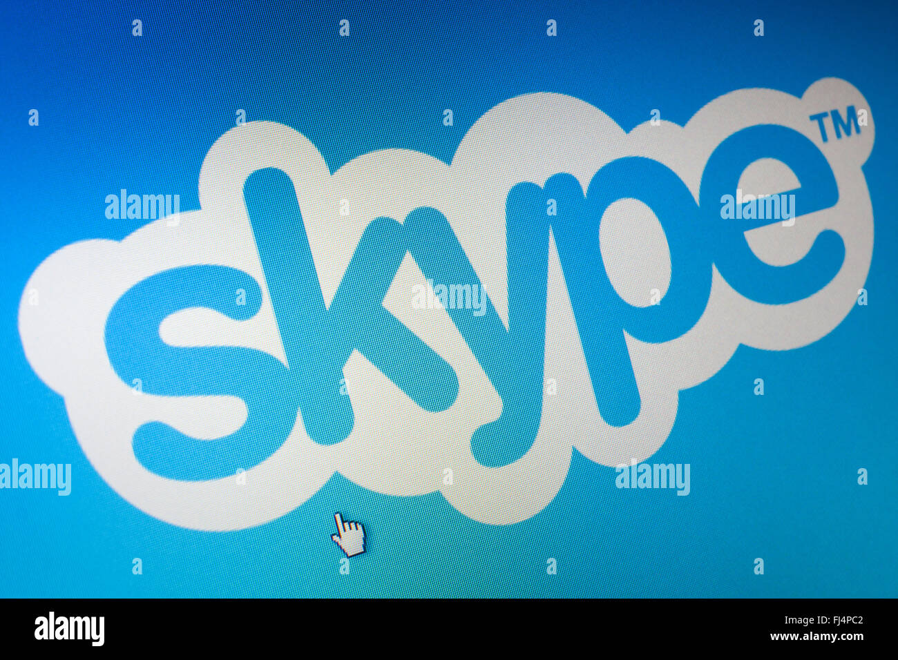 WIELICZKA, Pologne - 04 juin 2014. Logo Skype sur l'écran d'ordinateur. Skype est gratuit service voip. Banque D'Images