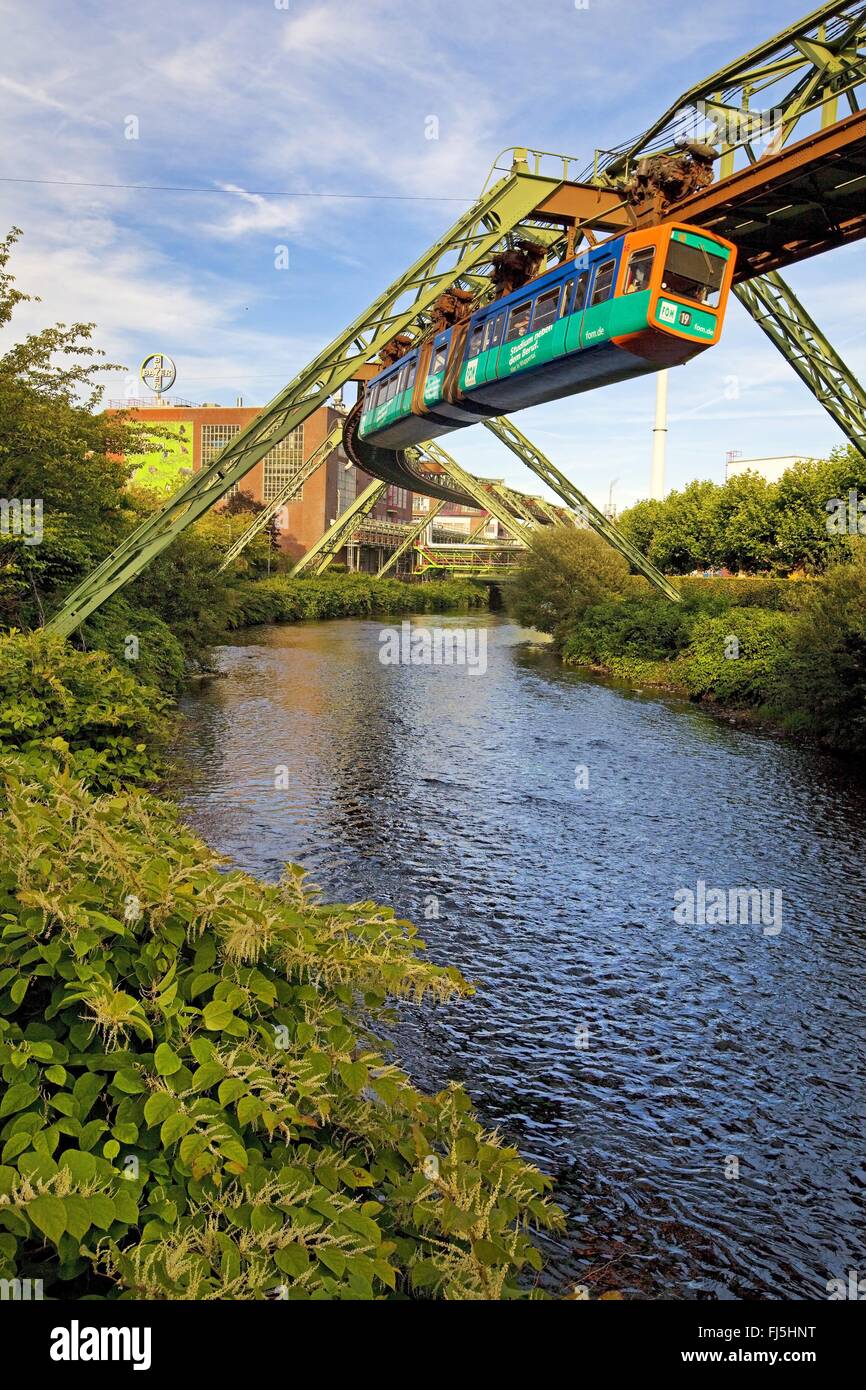 La suspension de Wuppertal au-dessus de la rivière Wupper, Allemagne, Rhénanie du Nord-Westphalie, région du Bergisches Land, à Wuppertal Banque D'Images