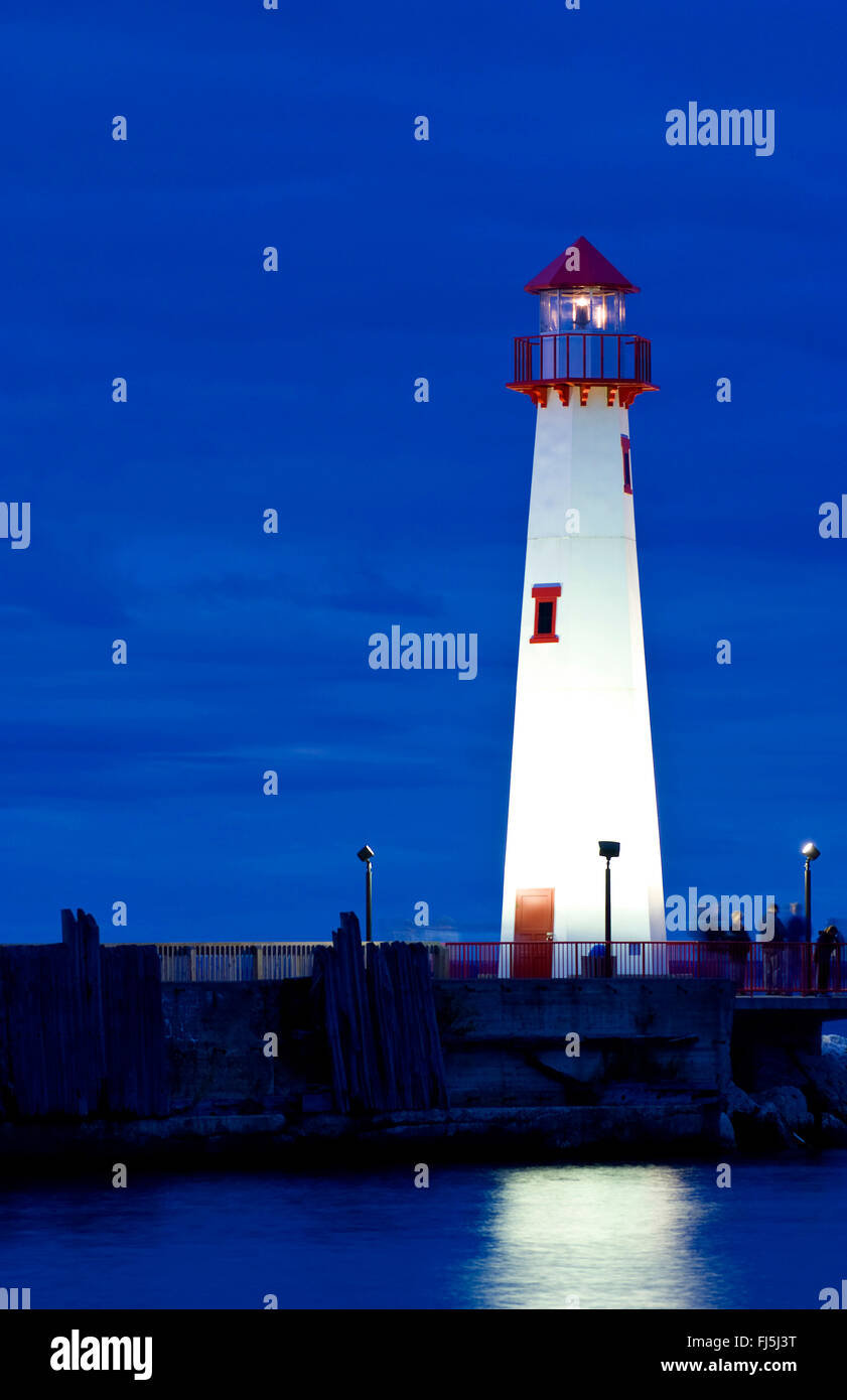 Le nord du Michigan Phare à St Ignace Michigan sur le lac Huron, dans la Péninsule Supérieure du Michigan, USA, Michigan Banque D'Images