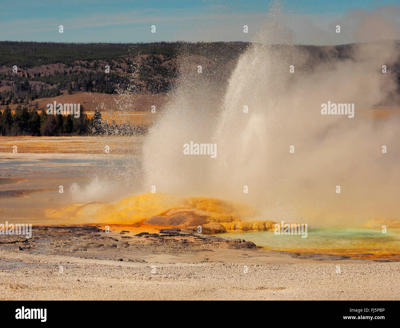 Clepsydre, Geyser Geyser basin, Wyoming, USA, le Parc National de Yellowstone Banque D'Images