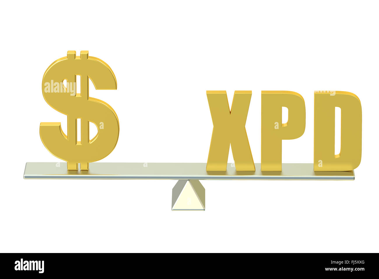 USA Dollar avec XPD, équilibre concept Banque D'Images