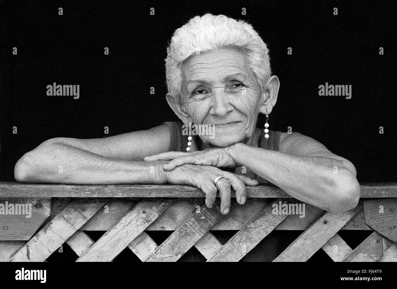 Portrait d'une vieille femme de Cuba, Cuba Banque D'Images