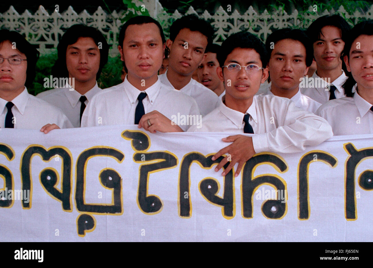 Les étudiants thaïlandais, manifestation étudiante, Thaïlande, Bangkok Banque D'Images