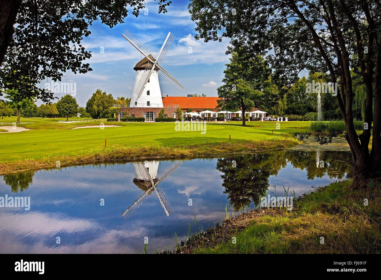 L'usine Elfrath avec terrain de golf, l'Allemagne, en Rhénanie du Nord-Westphalie, Bas-rhin, Krefeld Banque D'Images