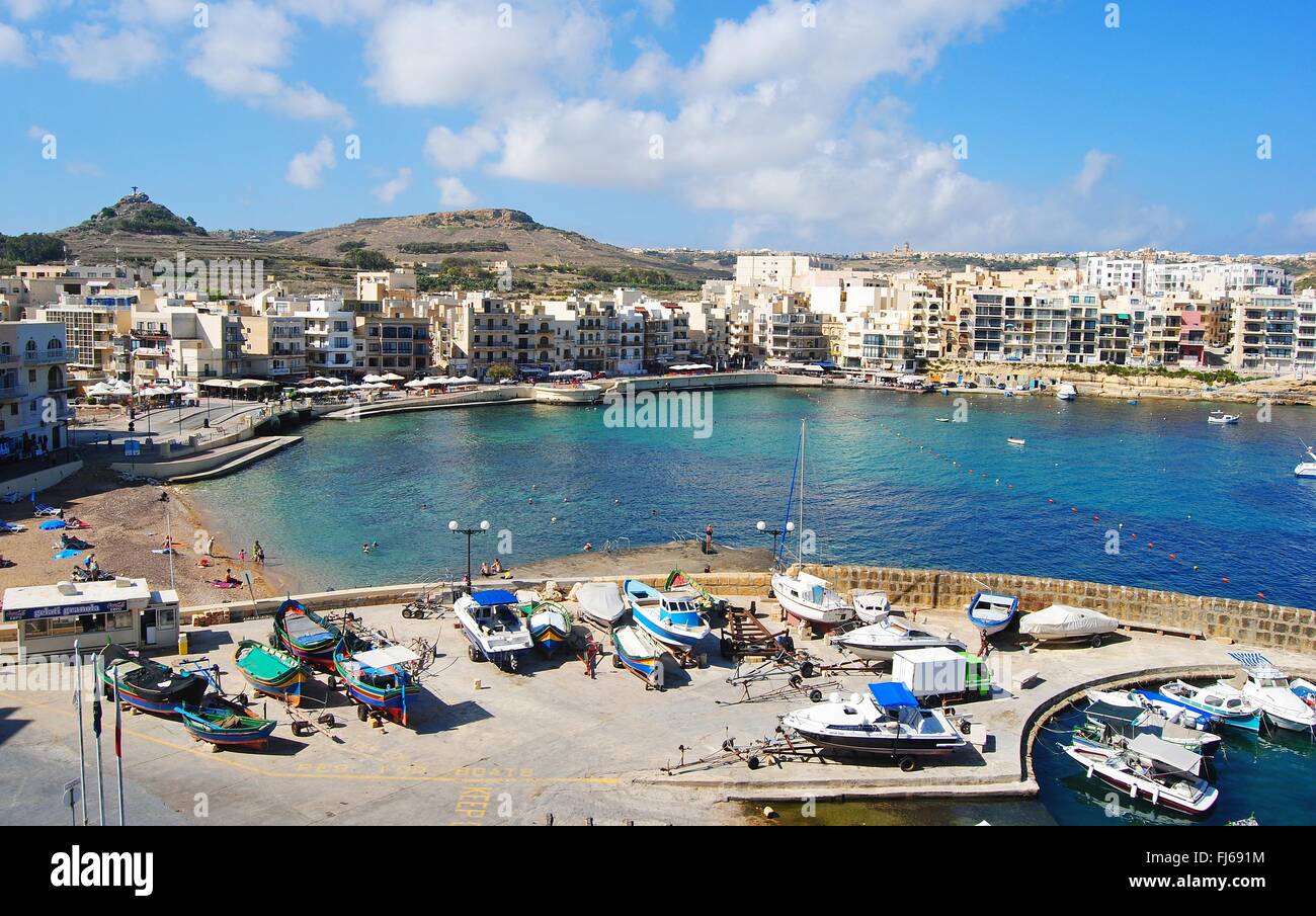 Voir plus sur l'île de Gozo Marsalforn à Malte Banque D'Images