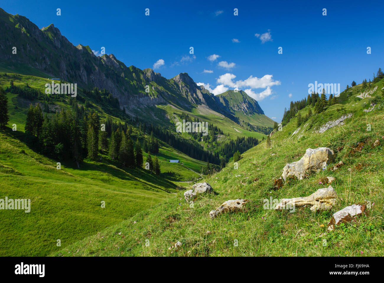 Chaîne de montagnes à l'Pragelpass, d'Mieserenstock Gantspitz, à la Suisse, Berner Alpen Banque D'Images