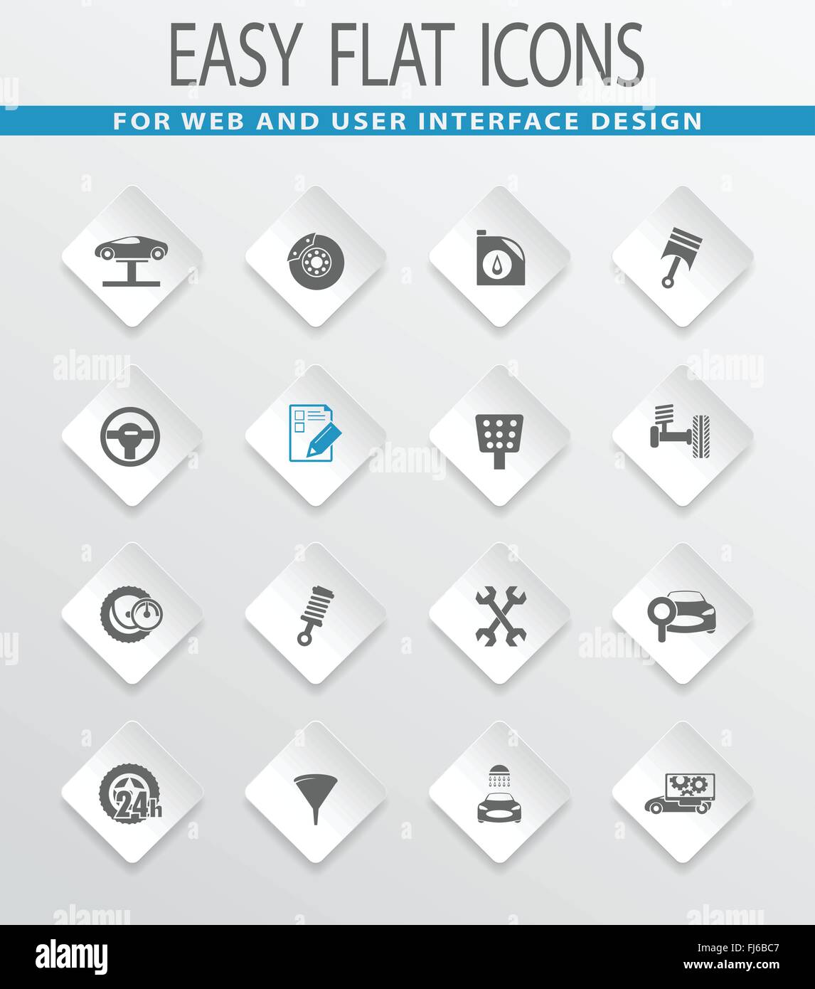 Station-service véhicules Vector icons set Illustration de Vecteur