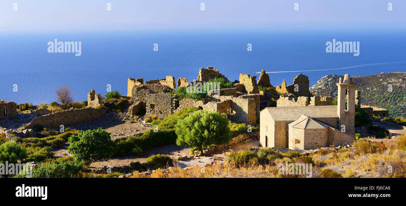 Village abandonné d'Occi, France, Corse, Calvi Banque D'Images