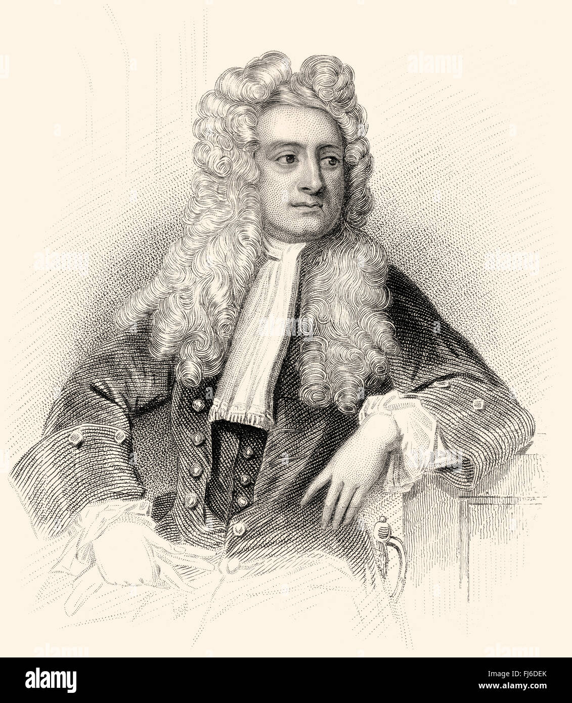 Sir Isaac Newton, 1642-1726, un physicien et mathématicien anglais Banque D'Images