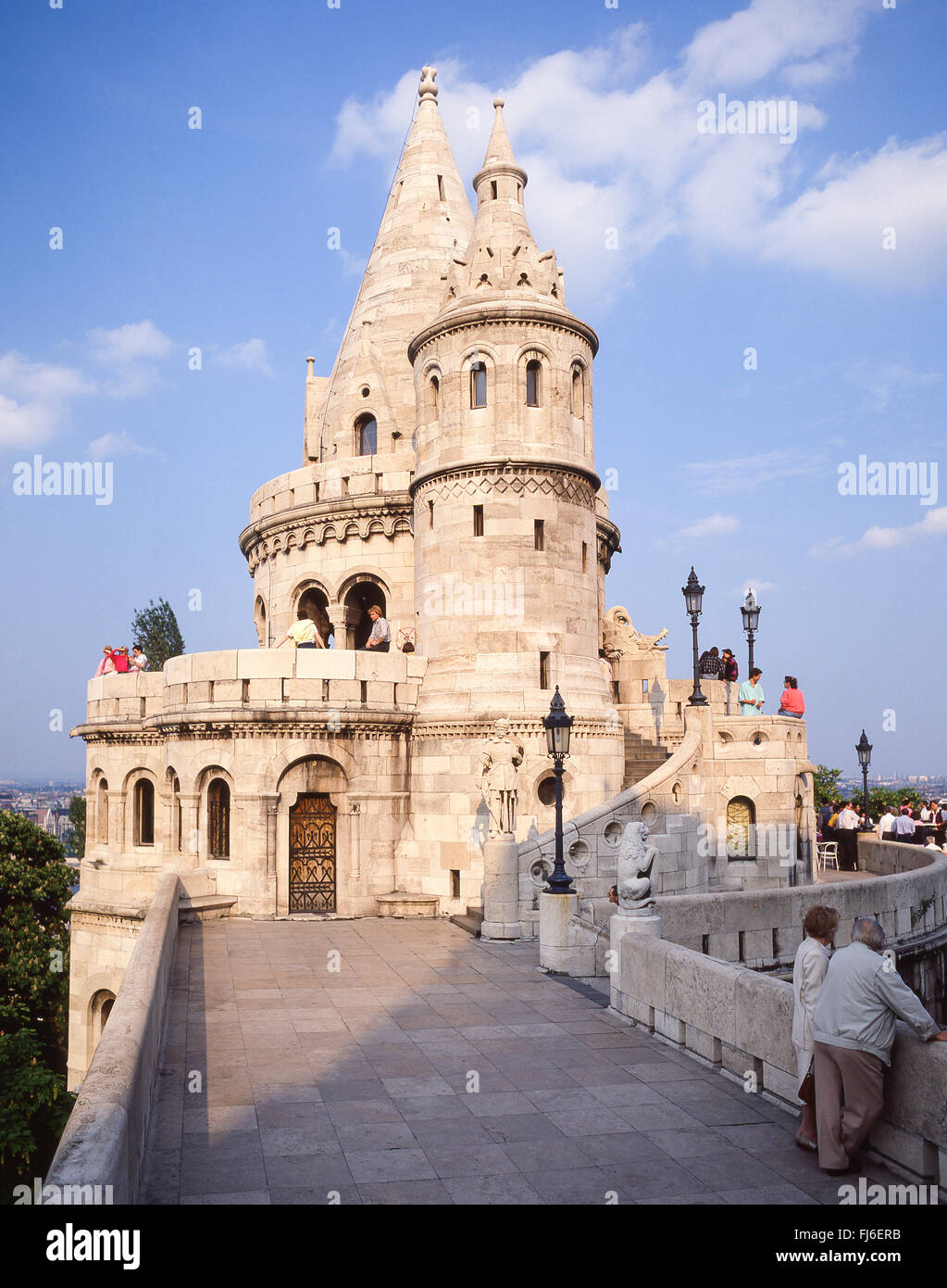 Du Bastion des Pêcheurs (Halászbástya), Colline du Château, le quartier du château, quartier de Buda, à Budapest, Hongrie Banque D'Images