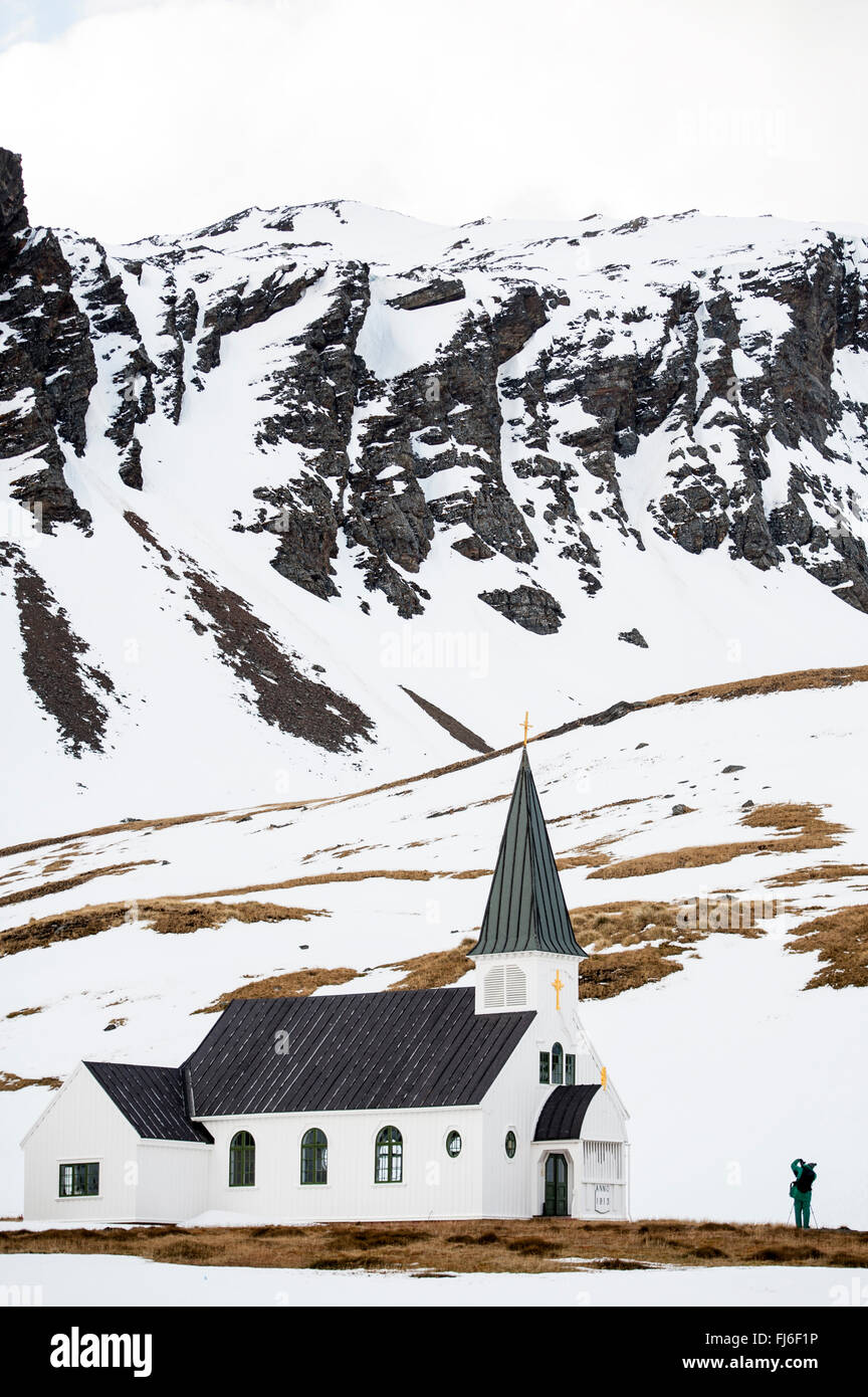 Bâtiment de l'église de Grytviken, en Géorgie du Sud Banque D'Images