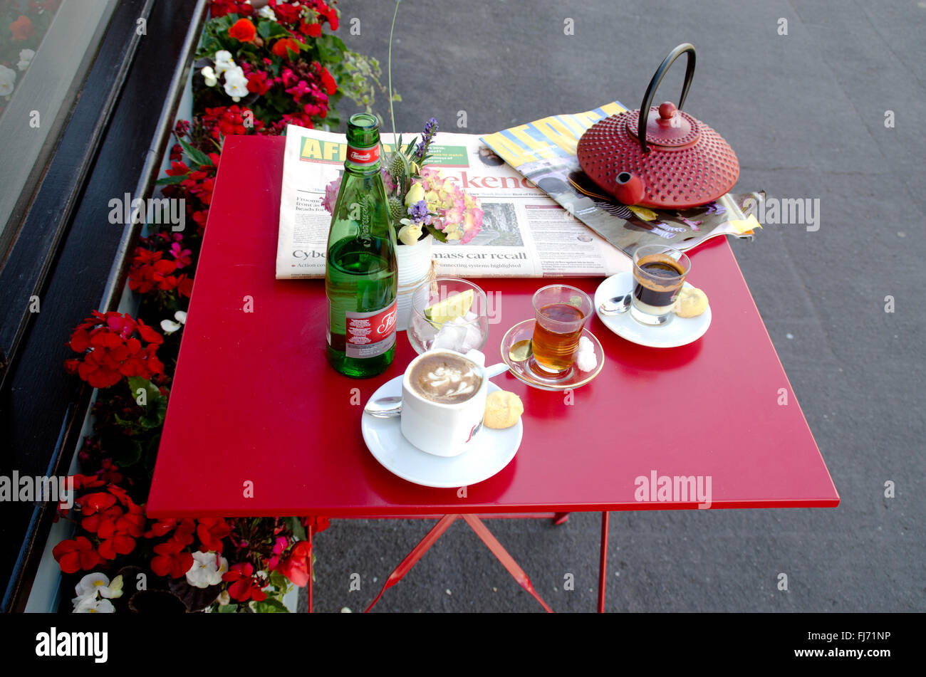 Dessus de table avec du café à partir de 3 pays,s Banque D'Images