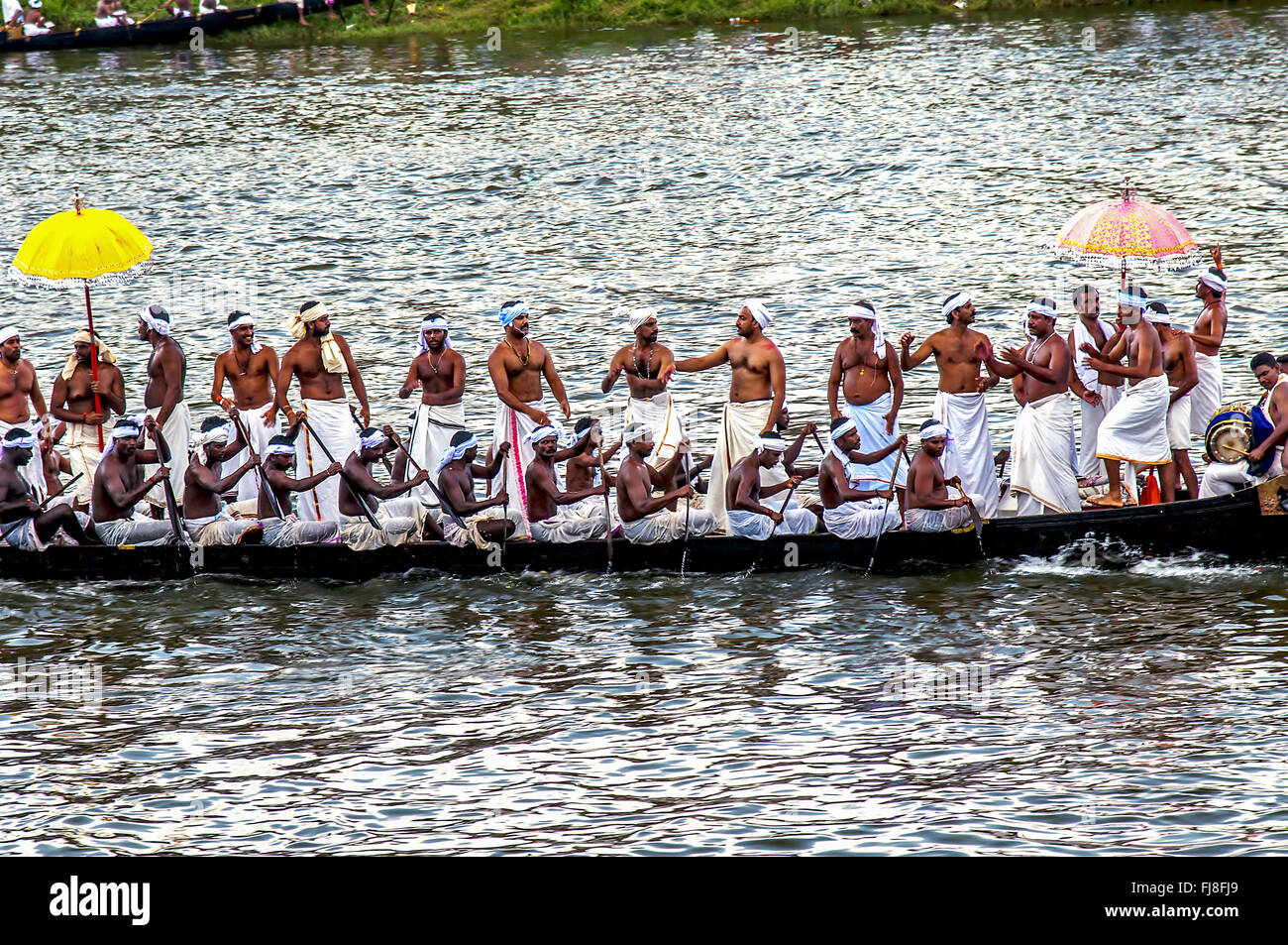 Courses de bateaux serpents, onam festival, Kerala, Inde, Asie Banque D'Images