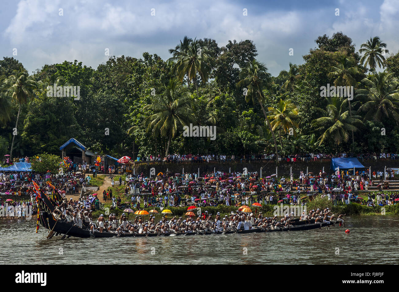 Courses de bateaux serpents, onam festival, Kerala, Inde, Asie Banque D'Images
