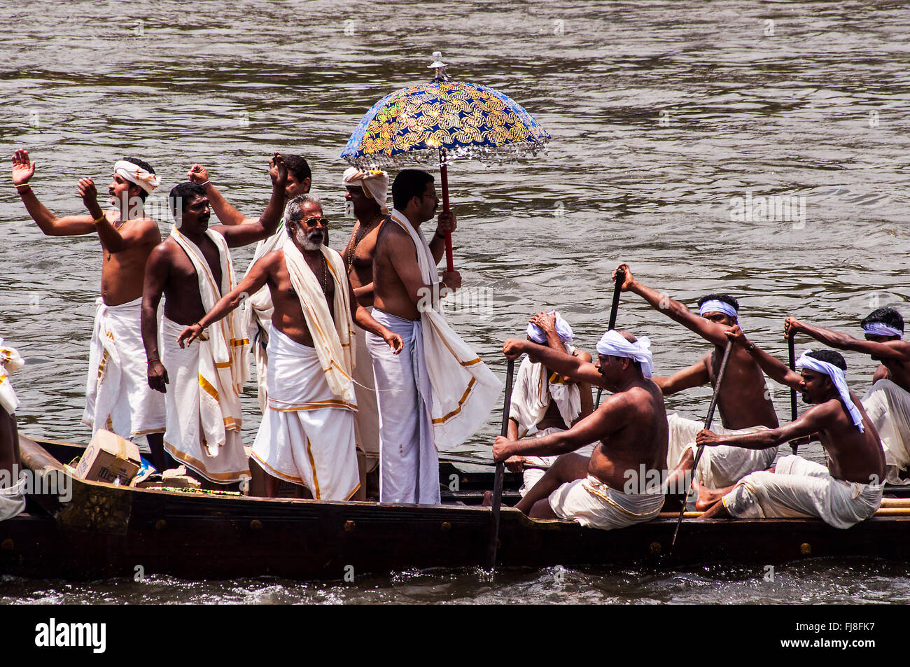 Courses de bateaux serpents, onam festival, Kerala, Inde, Asie Banque D'Images