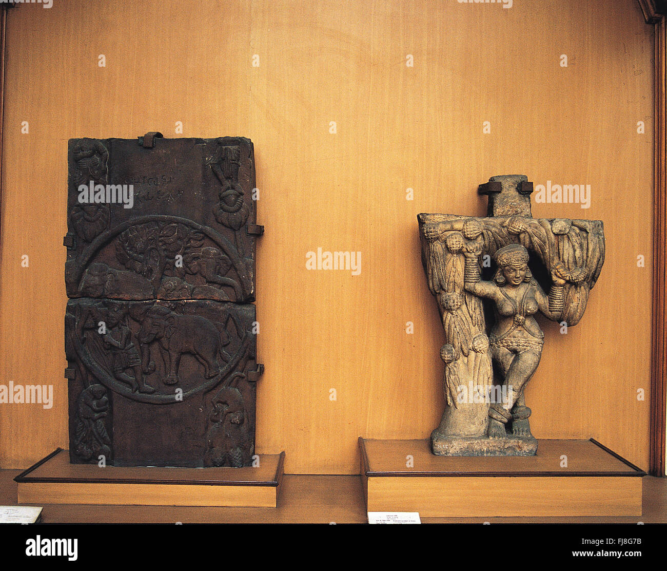 Sculpture, Musée Sanchi, Inde, Asie Banque D'Images