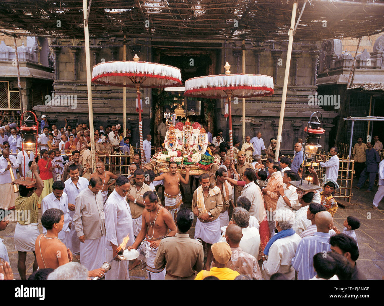 Fête du temple de la déesse, kumbakonam, Tamil Nadu, Inde, Asie Banque D'Images