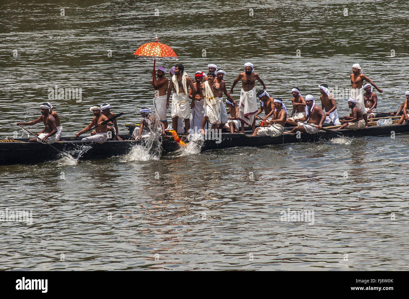Courses de bateaux serpents, onam festival, Kerala, Inde, Asie Banque D'Images