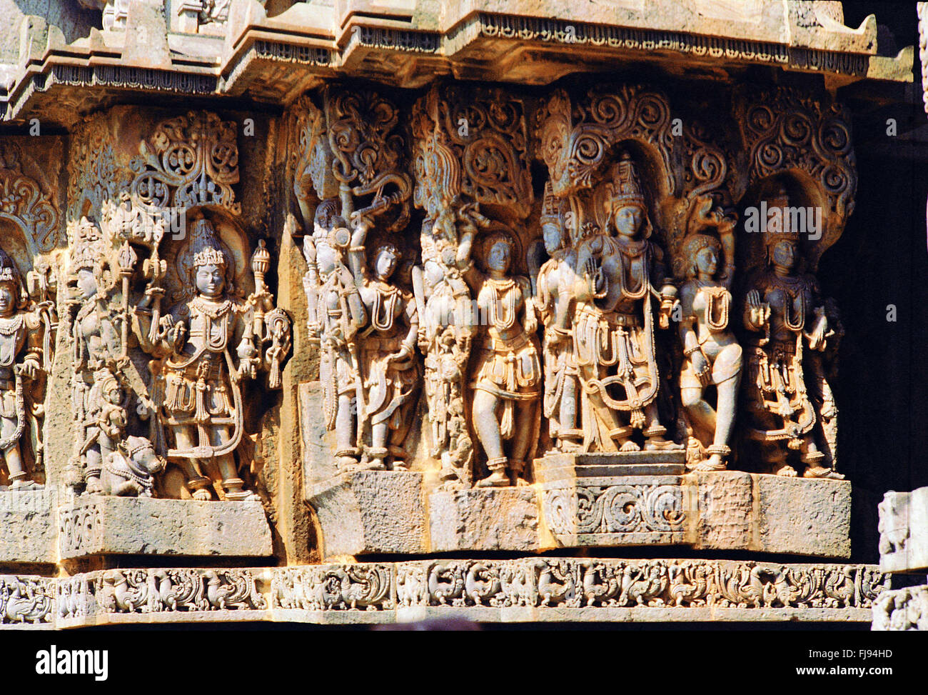 Sculpture belur temple, Karnataka, Inde, Asie Banque D'Images