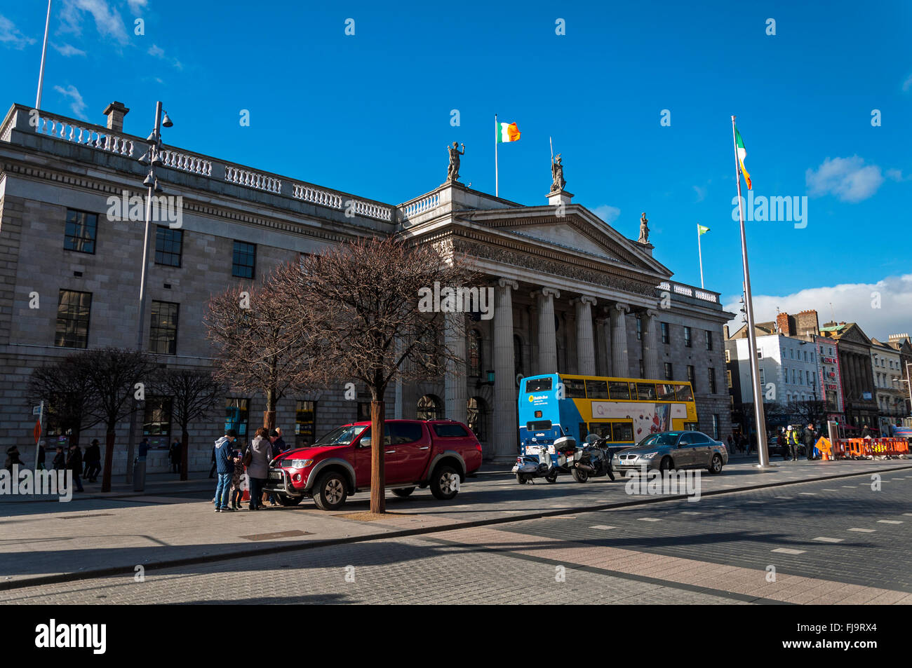 Extérieur de la General Post Office GPO dans Dublin, Irlande le siège de la Poste, à un Irlandais Poster Banque D'Images