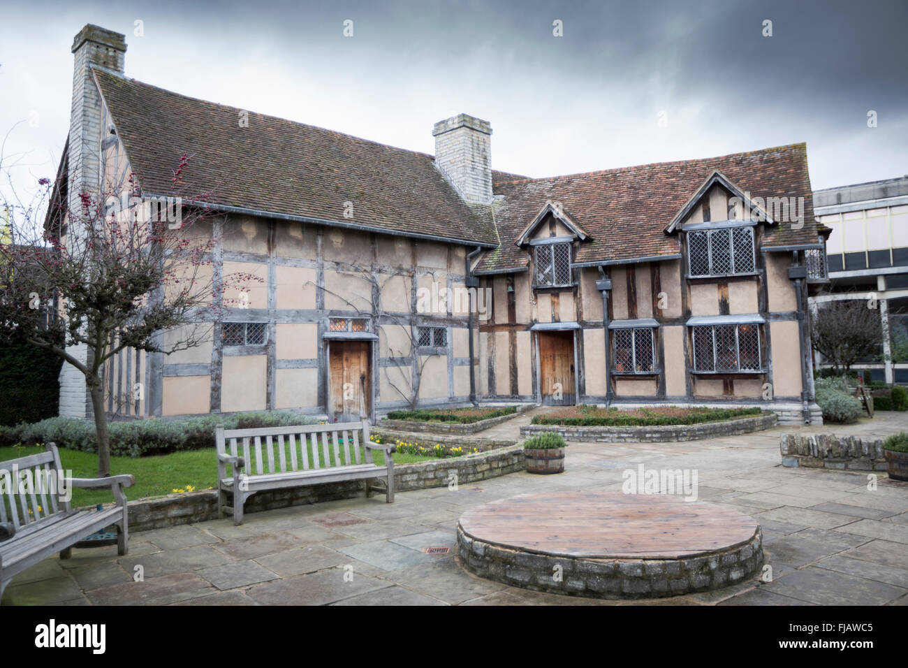 Le lieu de naissance de Shakespeare a16ème siècle maison à colombages, Henley Road, Stratford-upon-Avon, Warwickshire, UK Banque D'Images