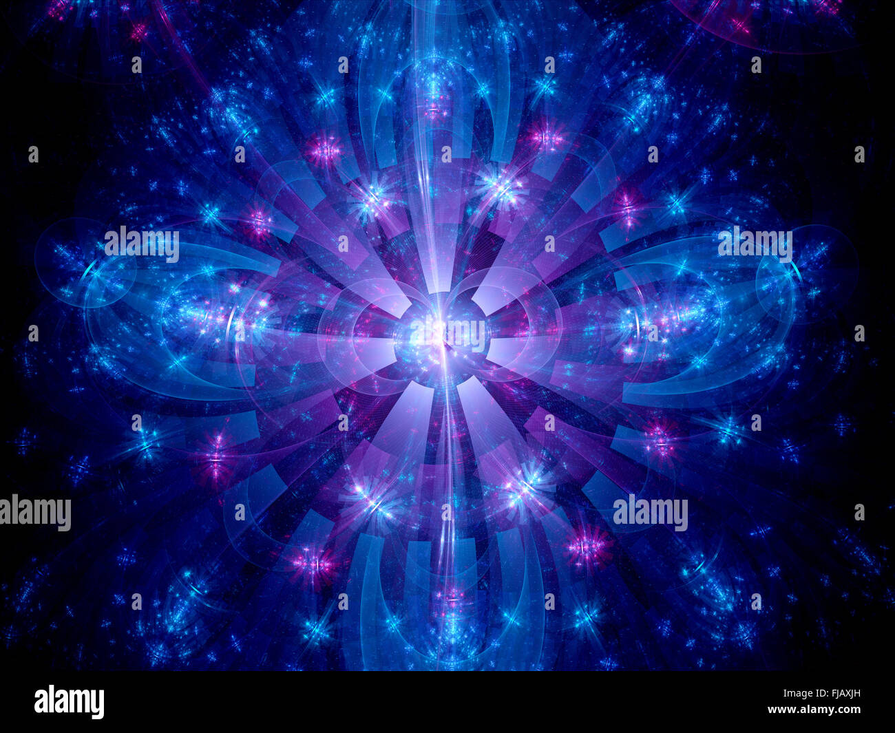 Collision de particules, fractale générée par ordinateur abstract background Banque D'Images