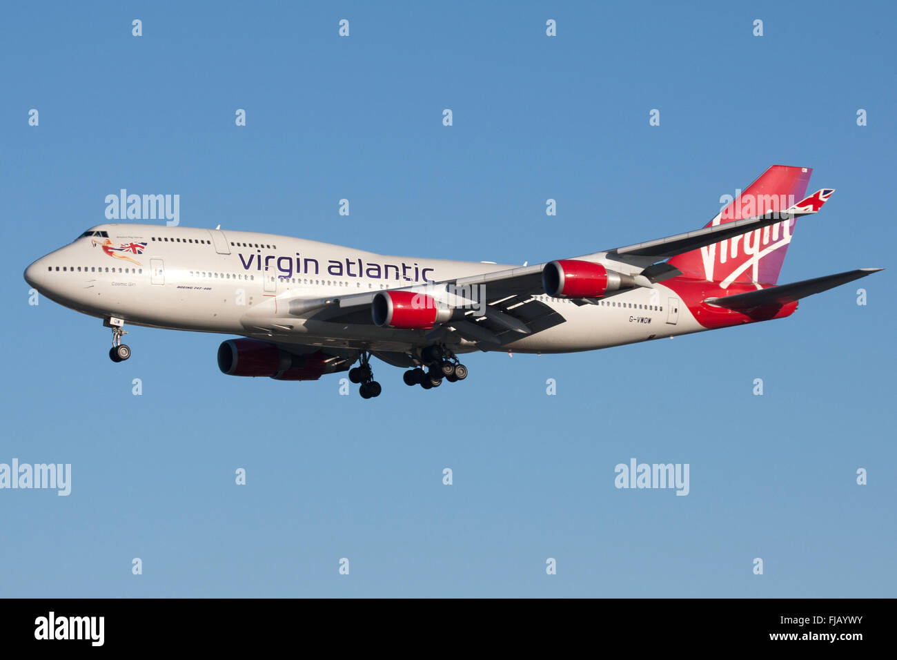 L'avion Virgin Atlantic Banque D'Images