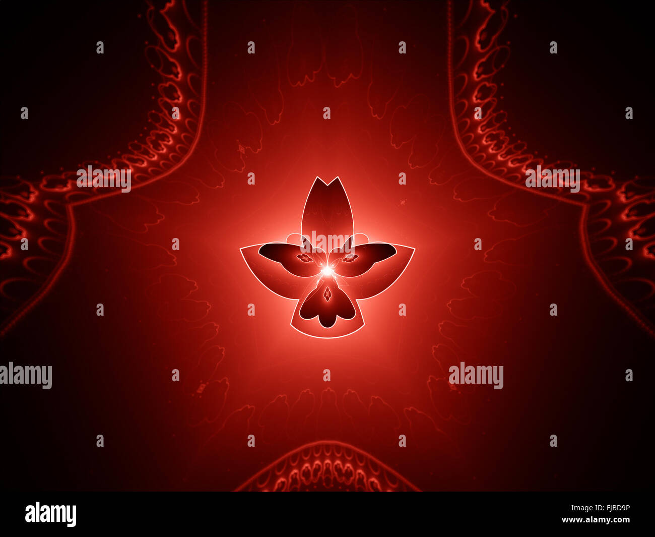 Oiseau de feu résumé fond, générée par ordinateur fractal Banque D'Images