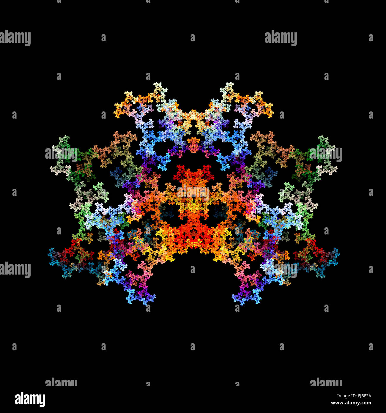 Abstract crystal objet fractal, isolé sur fond noir Banque D'Images