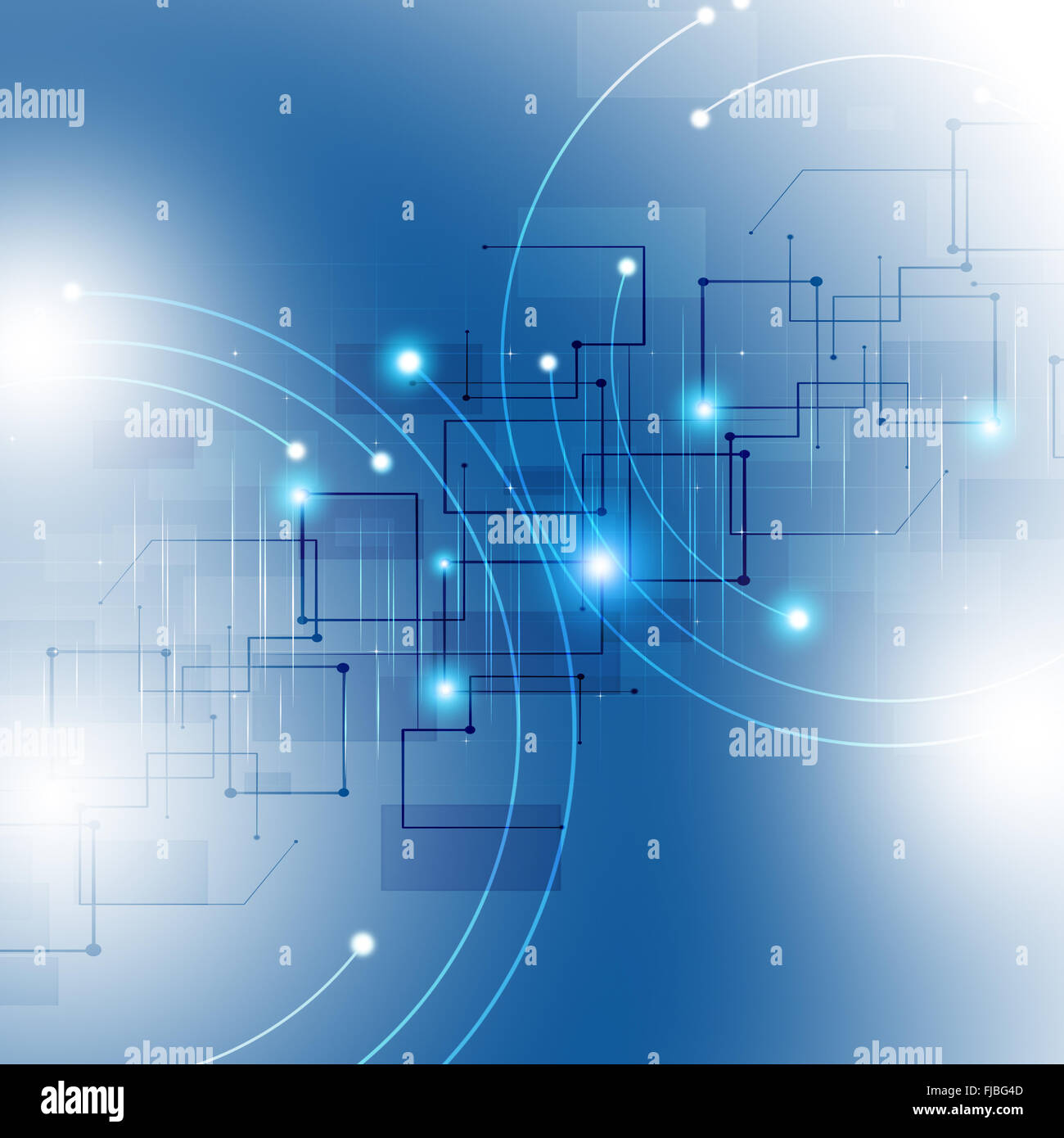 La technologie de connexion réseau mondial abstrait fond bleu Banque D'Images