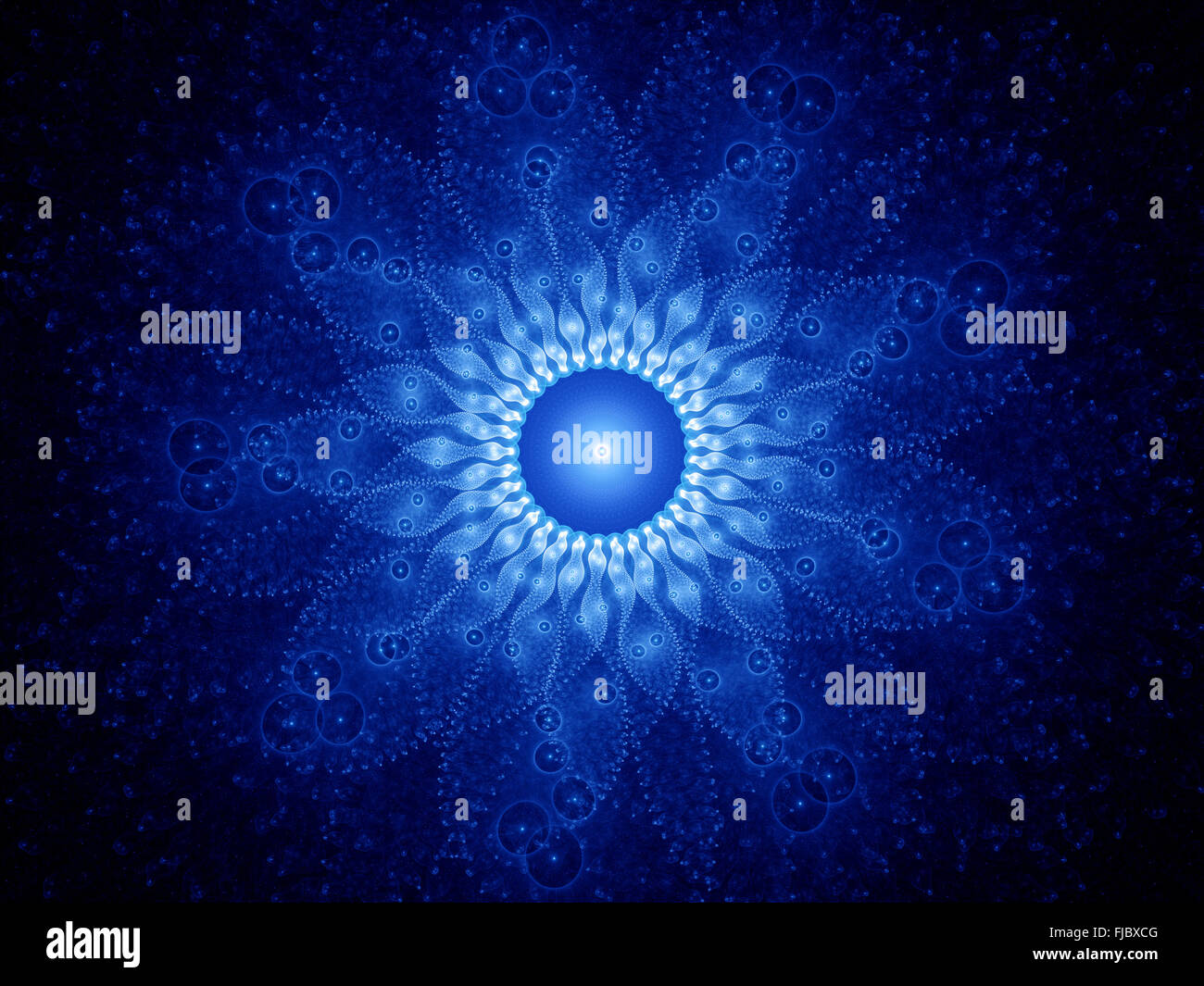 Mandala, l'espace objet brillant, générée par ordinateur abstract background Banque D'Images
