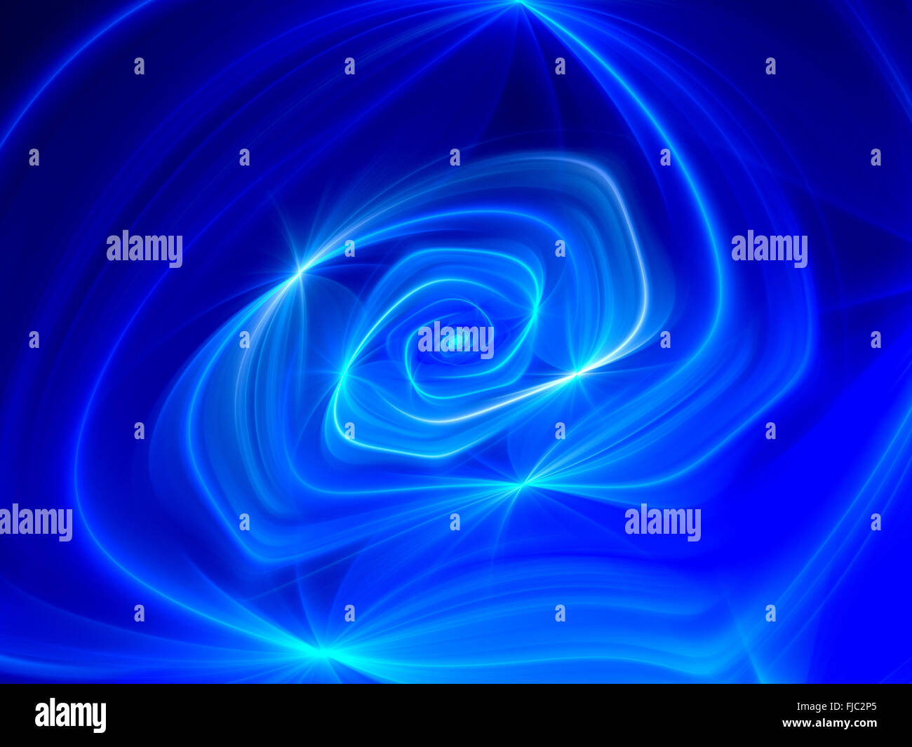 Le flux d'énergie en spirale rougeoyant bleu, générée par ordinateur abstract background Banque D'Images