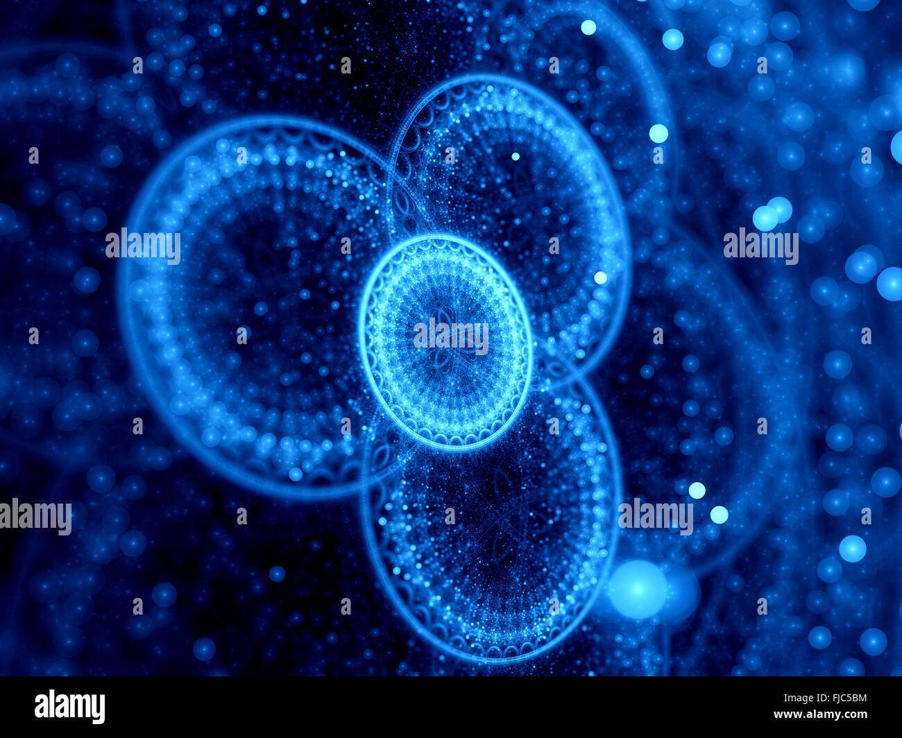 Système cristal brillant bleu, générée par ordinateur abstract background Banque D'Images