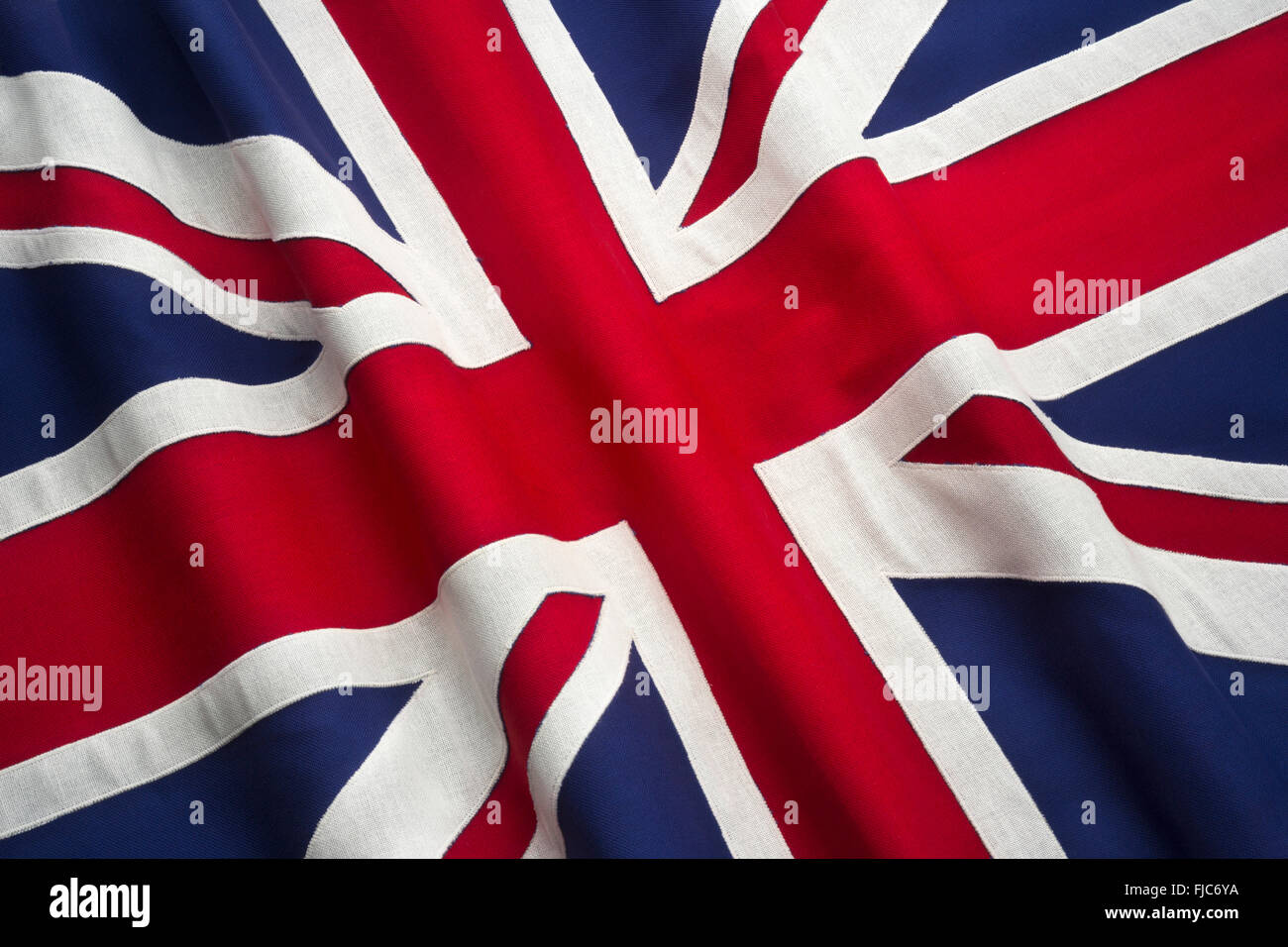 BRITISH UNION JACK FLAG FAIT DE COTON COUSU BUNTING Banque D'Images