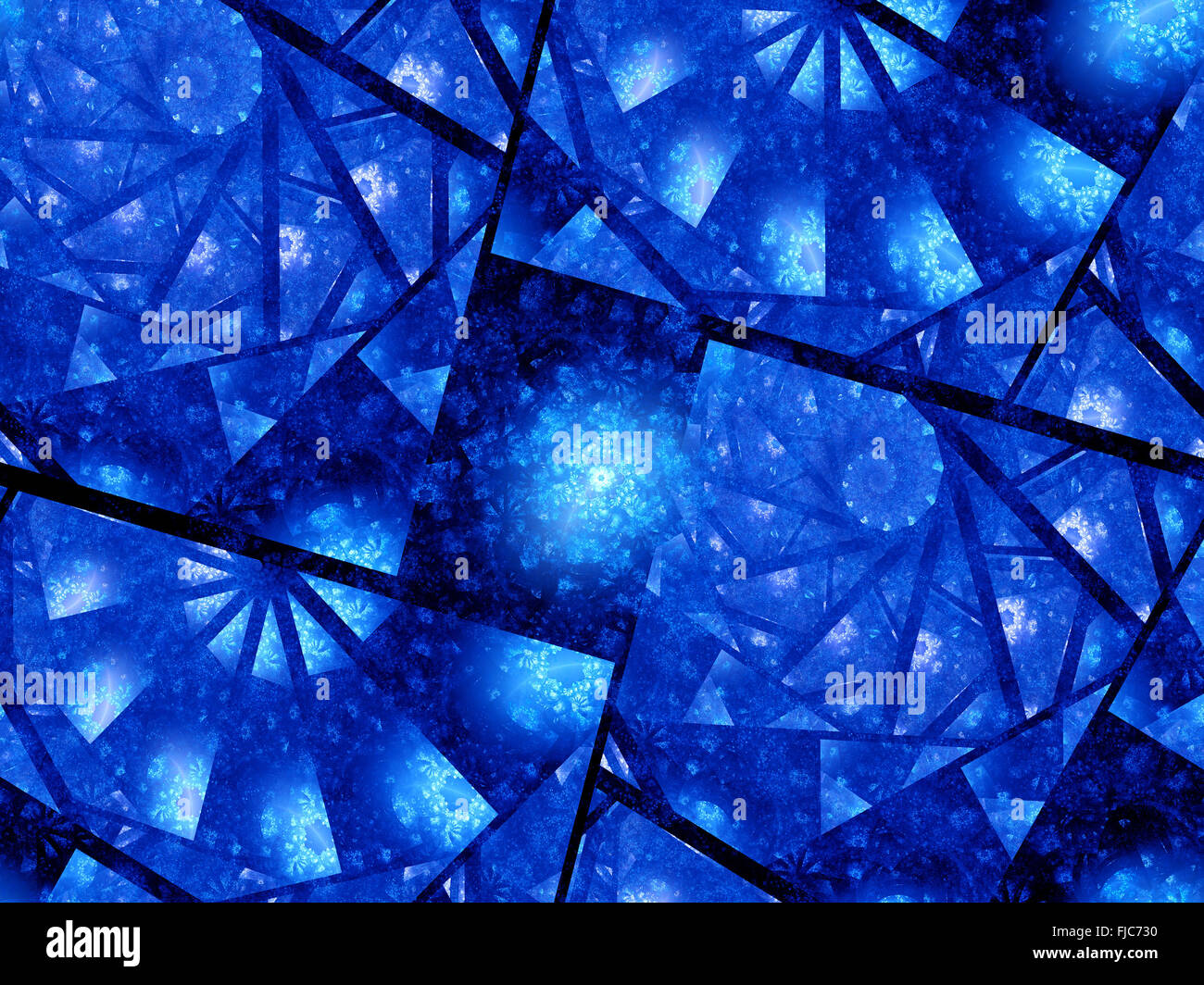 Rougeoyant bleu blocs spirale, générée par ordinateur abstract background Banque D'Images