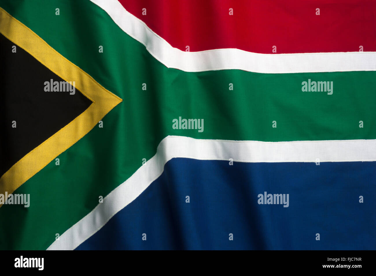 Drapeau sud-africain fait de coton cousu BUNTING Banque D'Images
